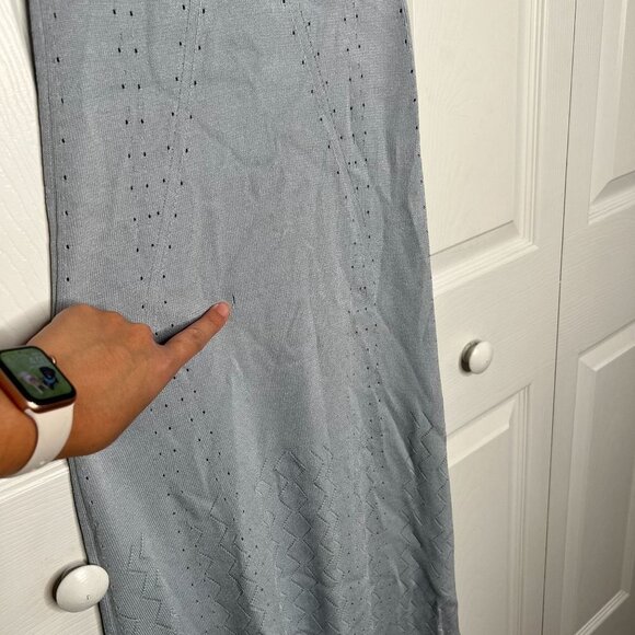 Ronny Kobo Florence Baby Blue Knit High-Low Ruffle Dress Women's Size Large L - Picture 8 of 9